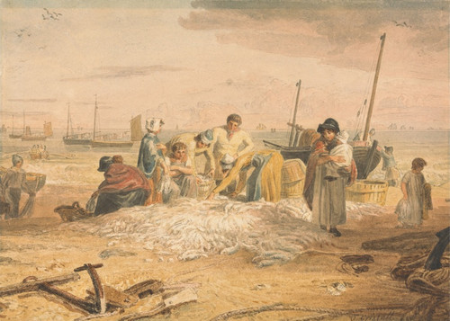 Digital Print - Landing a Catch of Mackerel, Hastings by Joshua Cristall