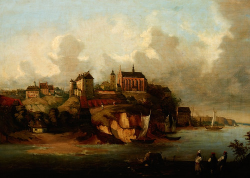 Digital Print - View of Sandomierz from the Vistula River by Jzef Szermentowski Digital Print - View of Sandomierz from the Vistula River by Jzef Szermentowski