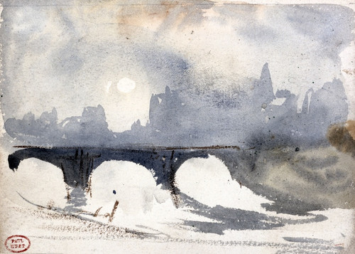 Digital Print - Matine d'hiver prs du Pont Neuf by Paul Huet