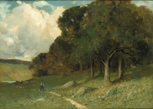 Digital Print - Untitled (man on path with trees in background) by Edward Mitchell Bannister