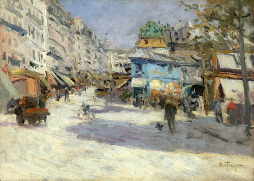 Digital Print - La rue Lepic, l'angle de la rue Puget et la place Blanche by Louis Abel-Truchet