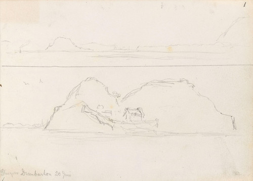 Digital Print - Kystparti ved Glasgow; Dumbarton Rock by Hans Gude