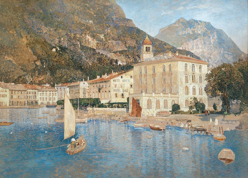 Digital Print - The Harbour of Riva on Lake Garda by Robert Russ