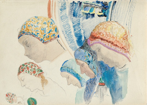 Digital Print - Profils de hollandaises by Odilon Redon