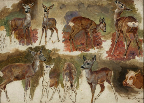 Digital Print - Studies of does by Maria Klass-Kazanowska