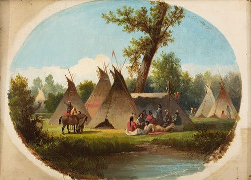 Digital Print - Assiniboin Encampment on the Upper Missouri by John Mix Stanley