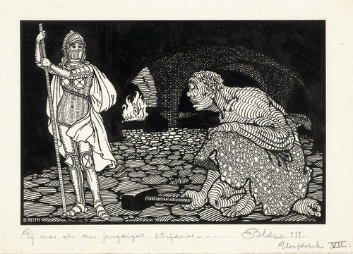 Digital Print - Man, vrouwen en kinderen in een zitkamer by Willem Pothast