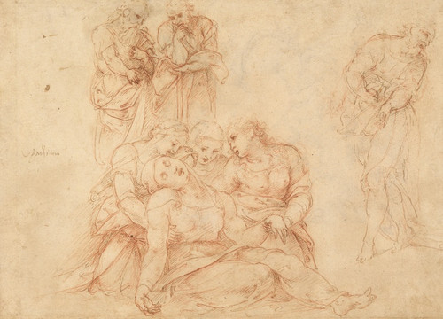 Digital Print - The Swooning Virgin Supported by Three Holy Women and Three Studies of Men by Cesare da Sesto Digital Print - The Swooning Virgin Supported by Three Holy Women and Three Studies of Men by Cesare da Sesto