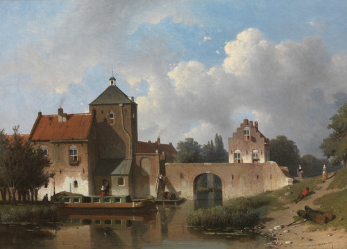 Digital Print - The IJsselpoort at IJsselstein by Jan Weissenbruch