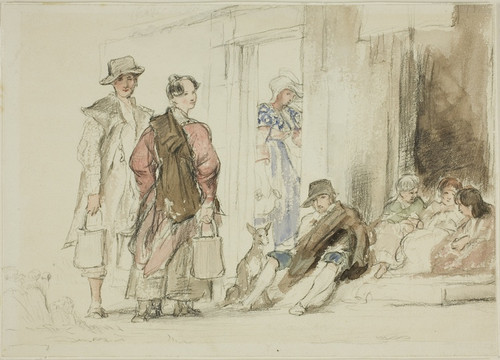 Digital Print - Figures near Doorway by Sir David Wilkie