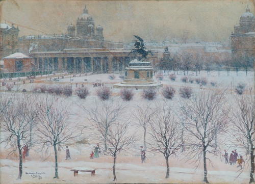 Digital Print - Der uere Burgplatz in Wien im Winter by Carl Pippich