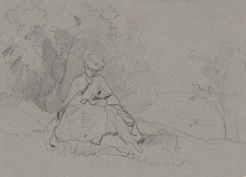 Digital Print - Reading woman in the outdoors by Philipp Rumpf