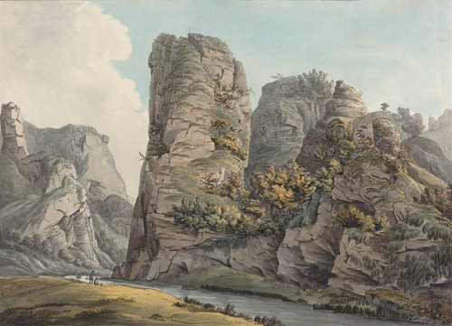 Digital Print - A Singular Rock in Dove-Dale named the Pickerell by William Day