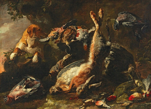 Digital Print - A dog guarding game by Jan Fyt Digital Print - A dog guarding game by Jan Fyt