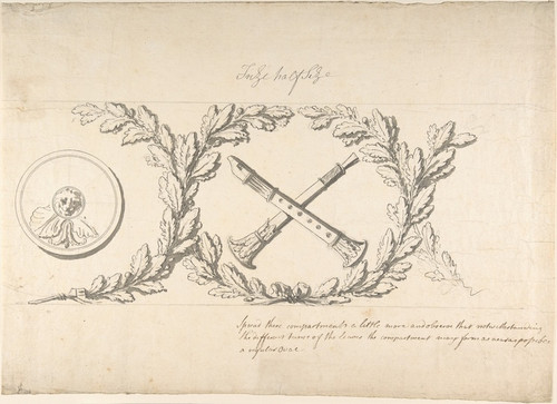 Digital Print - Design for a Frieze Ornamented with Musical Instruments by Thomas Hardwick
