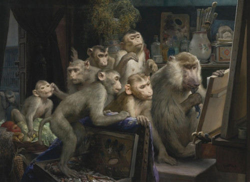 Digital Print - Der Atelierbesuch (A Visit to the Artist's Studio) by Gabriel von Max