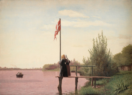 Digital Print - A View from Dosseringen near the Sortedam Lake Looking towards the Suburb Nrrebro outside Copenhage... by Christen Kbke