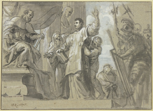 Digital Print - Ein Heiliger verteidigt sich vor dem rmischen Senat by Erasmus Quellinus the younger