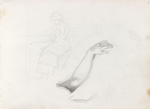Digital Print - Woman on the beach; study of arm by Hans Gude