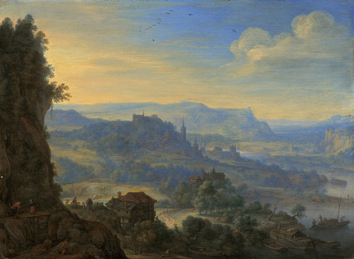 Digital Print - Imaginary River Landscape by Herman Saftleven