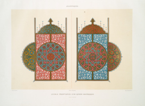 Digital Print - Arabesques; double frontispice d'un Qorn mauresque (XVIIIe. sicle); 1 by mile Prisse d'Avennes