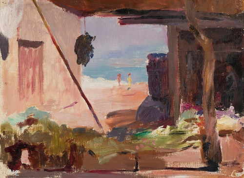 Digital Print - Fragment of buildings at the seaside. From the journey to Constantinople by Jan Cigliski