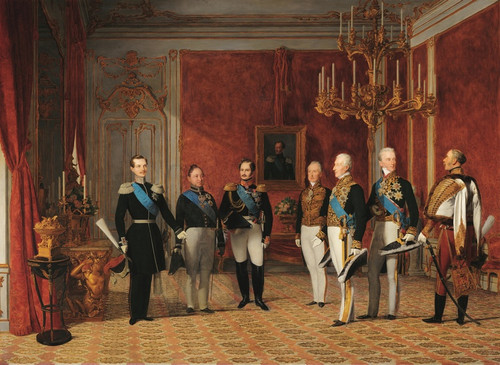 Digital Print - Reception of Grand Duke Alexander Nikolayevich by Prince Metternich in the Vienna Hofburg in 1839 by Ferdinand Georg Waldmller