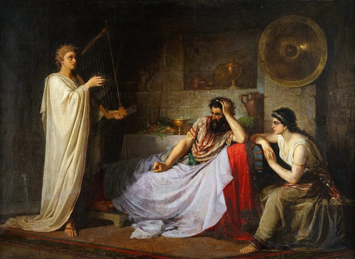 Digital Print - David Playing the Harp to Saul by Nikolai Mikhailovich Plyusnin