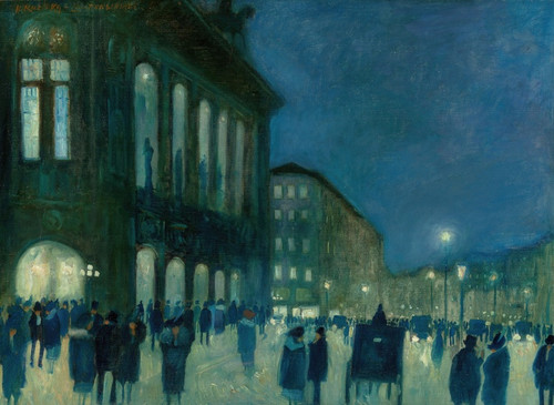 Digital Print - View of the Vienna Staatsoper at Night by Hans Ruzicka-Lautenschlaeger