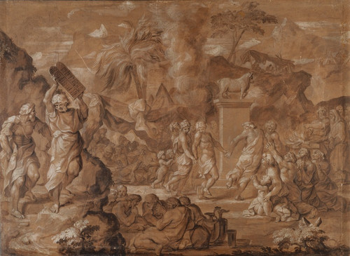 Digital Print - The Israelites Dancing around the Golden Calf by Sbastien Bourdon