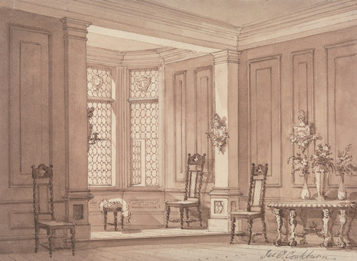 Digital Print - Hall in a Gothic Mansion by James Pattison Cockburn