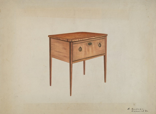 Digital Print - Table with Deep Drawer by Mattie P. Goodman