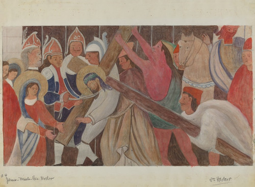 Digital Print - Station of the Cross No. 4 - Jesus Meets His Mother by William Herbert