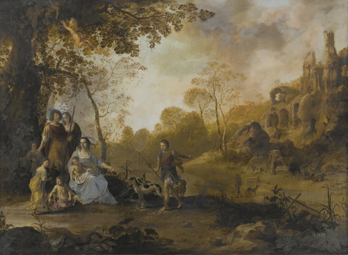 Digital Print - An Allegorical Family Portrait in a Landscape by Dirck van der Lisse