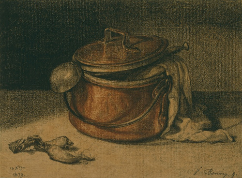 Digital Print - Still Life with a Copper Pot and Ladle by Franois Bonvin