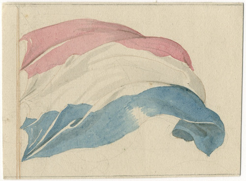 Digital Print - Een wapperende Nederlandse vlag by David Humbert de Superville