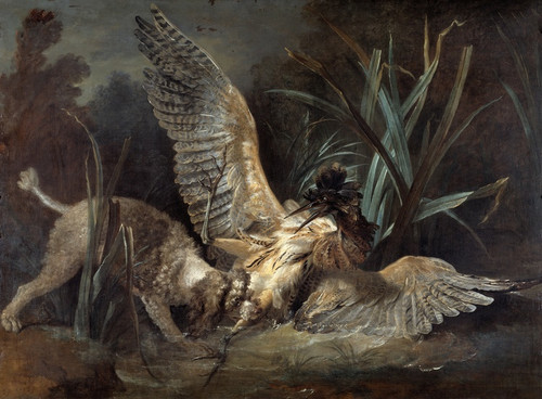 Digital Print - Spaniel Seizing a Bittern by Jean-Baptiste Oudry
