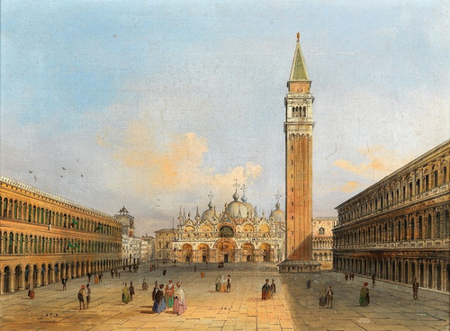 Digital Print - A view of St Marks Square and the Campanile by Carlo Grubacs