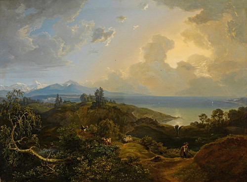 Digital Print - An extensive landscape in Bavaria or theSalzkammergut by Carl Rottmann