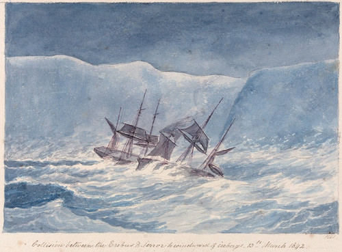 Digital Print - Collision Between the Erebus & Terrror to Windward of Icebergs, 13th March 1842 by Charles Hamilton Smith