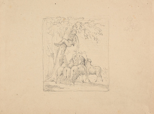 Digital Print - Enfant attaqu par des loups se rfugiant dans un arbre by Jacques-Raymond Brascassat