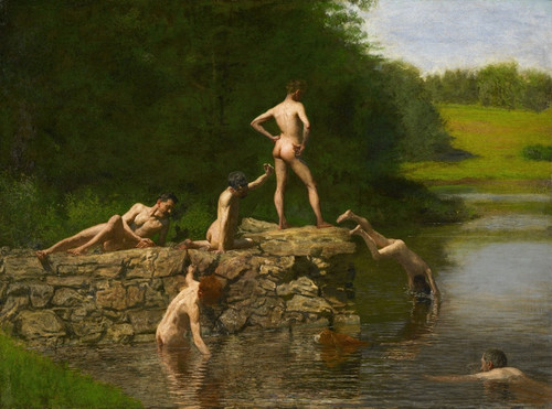 Digital Print - Swimming by Thomas Eakins