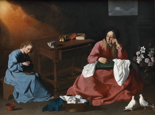 Digital Print - Christ and the Virgin in the House at Nazareth by Francisco de Zurbarn