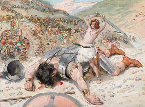 Digital Print - David Cuts Off the Head of Goliath by James Tissot