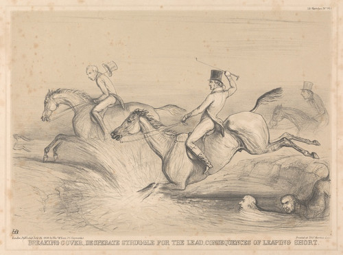 Digital Print - Breaking Cover, Desperate Struggle for the Lead, Consequences of Leaping Short by John Doyle