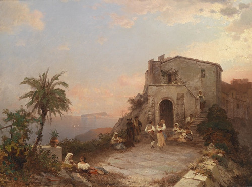 Digital Print - Sommerfest in Italien by Franz Richard Unterberger