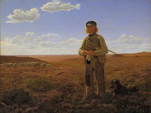 Digital Print - A Jutland Sheperd on the Moors by Frederik Vermehren