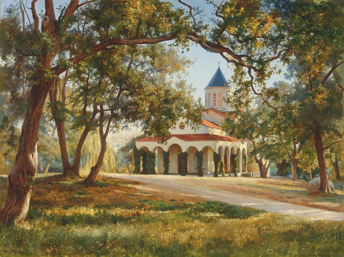 Digital Print - Church Of The Intercession Of Our Lady, Oreanda, Crimea by Iosif Evstafevich Krachkovsky