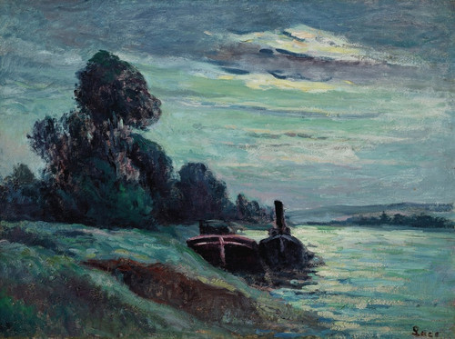 Digital Print - Pniches sur la Seine by Maximilien Luce