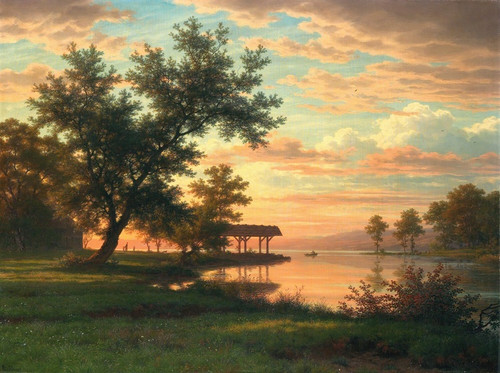Digital Print - Evening Atmosphere By The Lakeside by Robert Znd